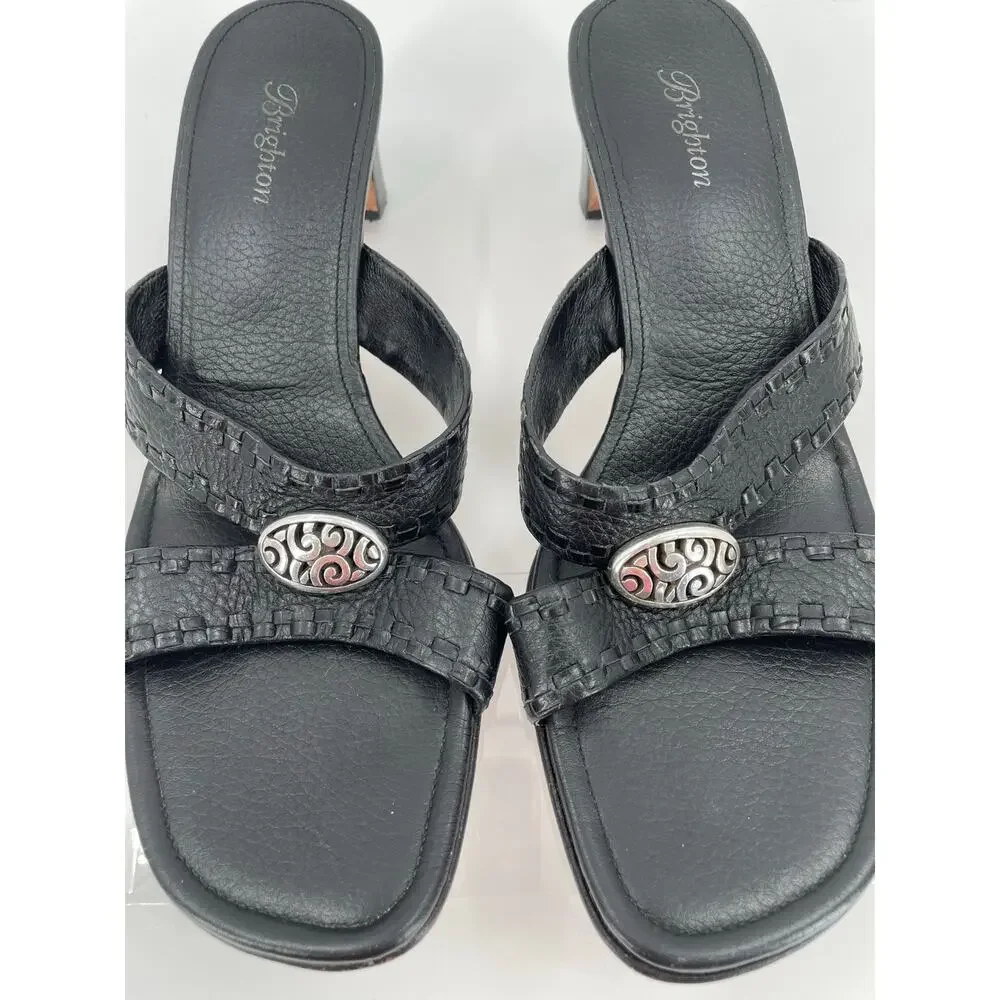 Brighton Tamijo Croc Wedge Heels, Black,‎ Sz. 9 1/2 M, Casual Office Career
